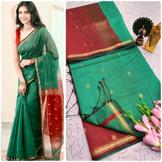 Maheswari-style Silk Cotton Saree