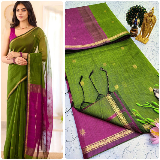 Maheswari-style Silk Cotton Saree