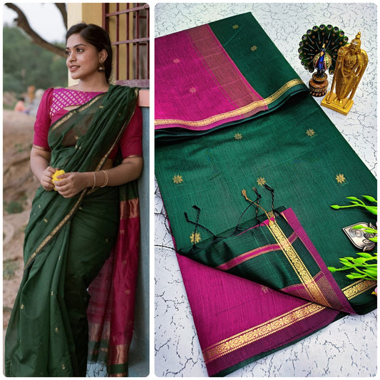 Maheswari-style Silk Cotton Saree