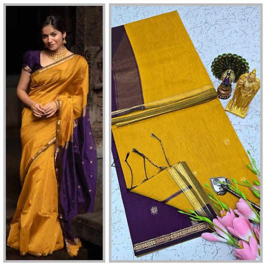 Maheswari-style Silk Cotton Saree