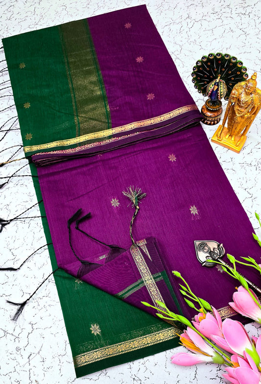 Maheswari-style Silk Cotton Saree