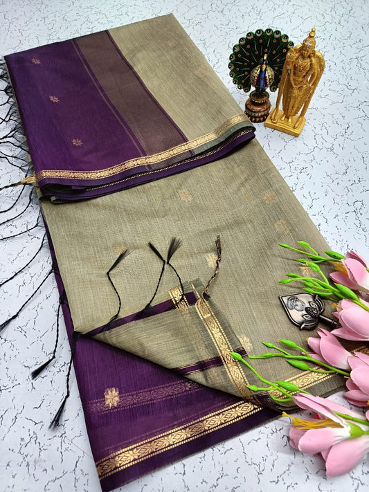 Maheswari-style Silk Cotton Saree