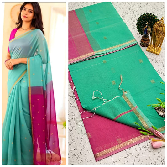 Maheswari-style Silk Cotton Saree