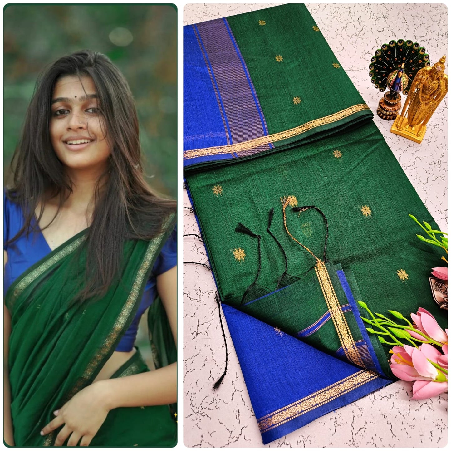 Maheswari-style Silk Cotton Saree