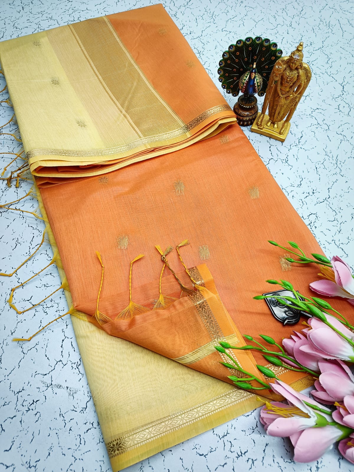 Maheswari-style Silk Cotton Saree
