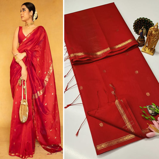Maheswari-style Silk Cotton Saree
