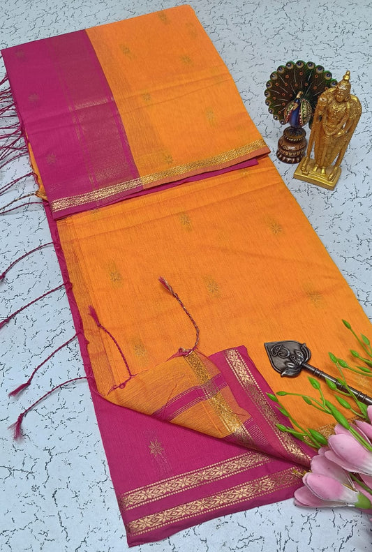 Maheswari-style Silk Cotton Saree