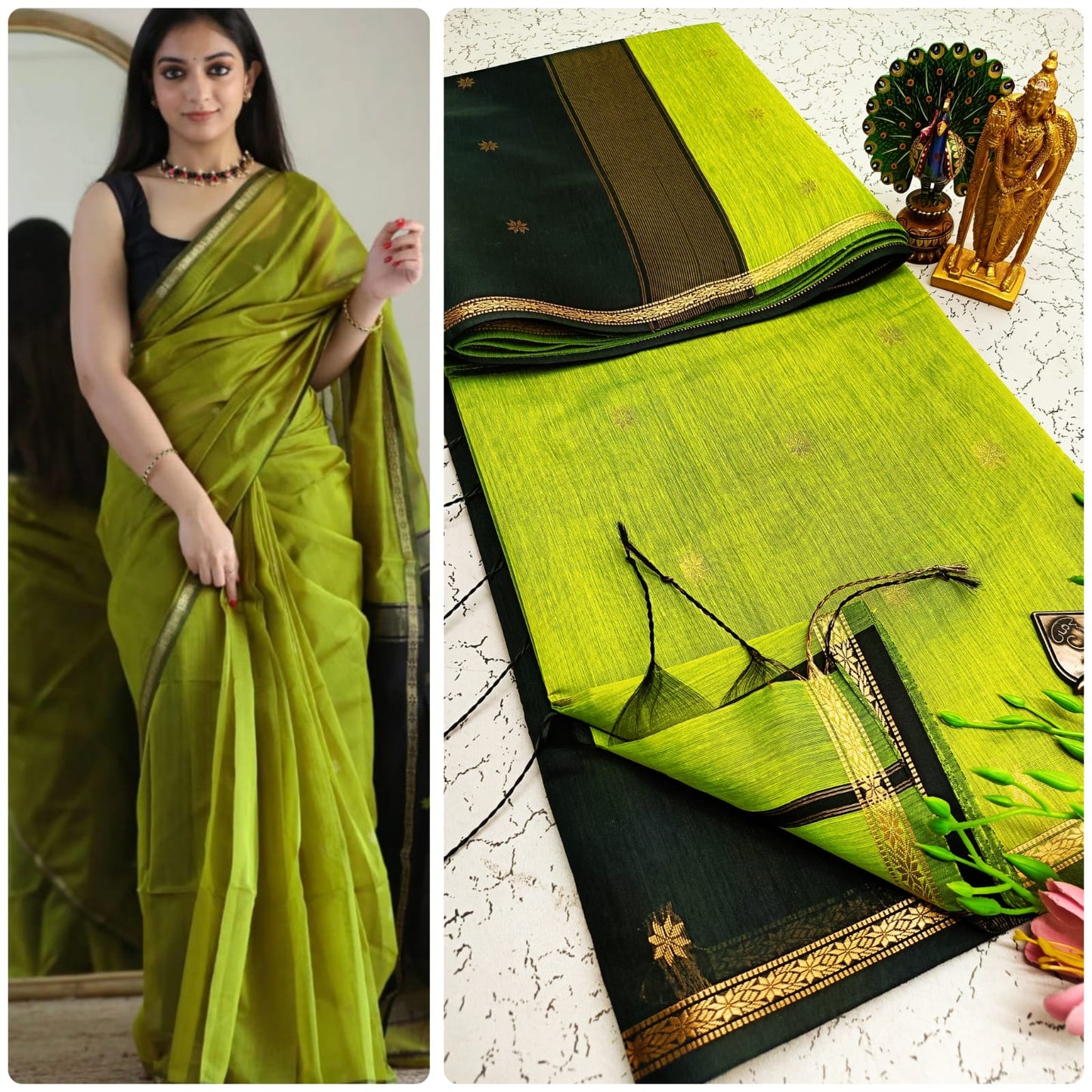 Maheswari-style Silk Cotton Saree