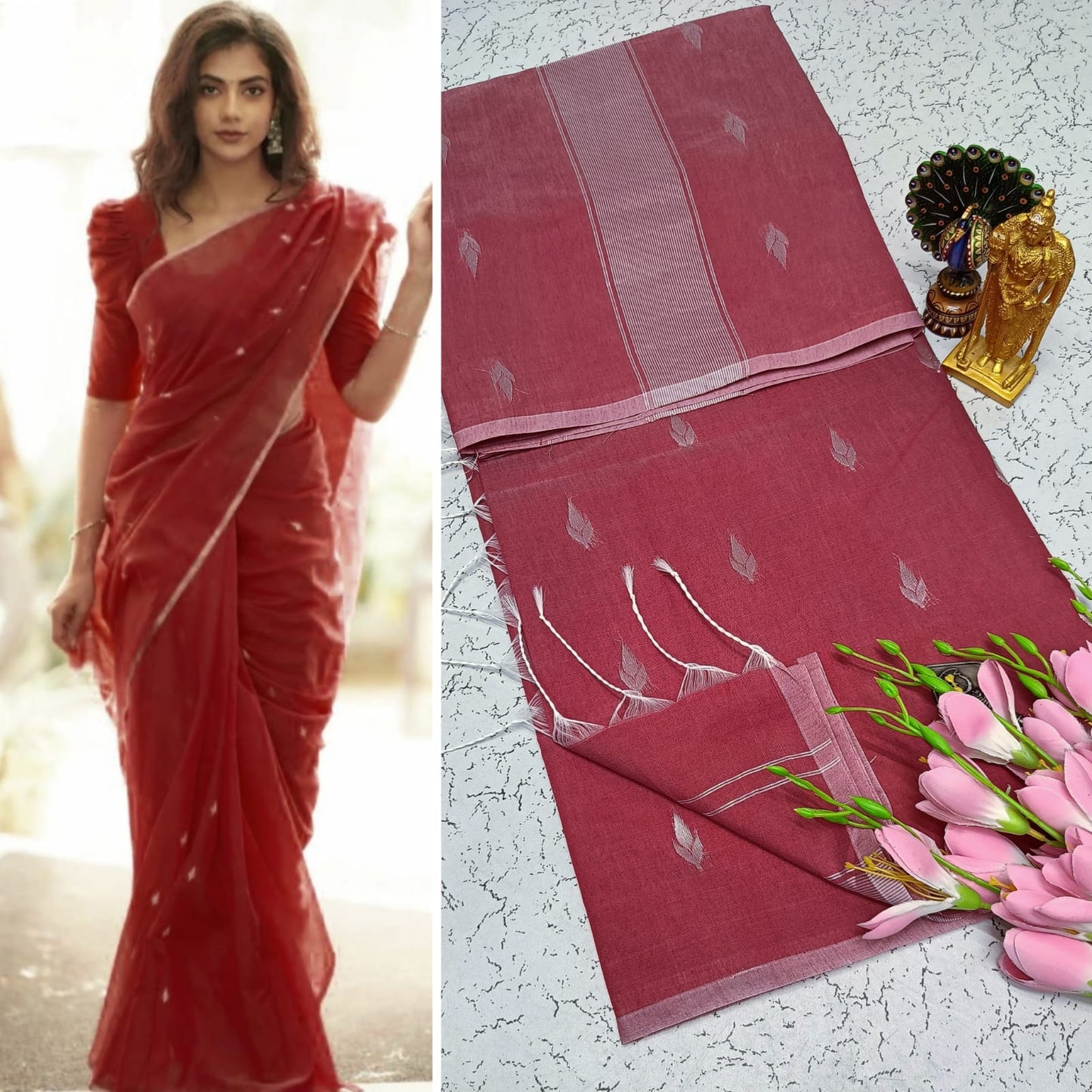 Maheswari-style Silk Cotton Saree