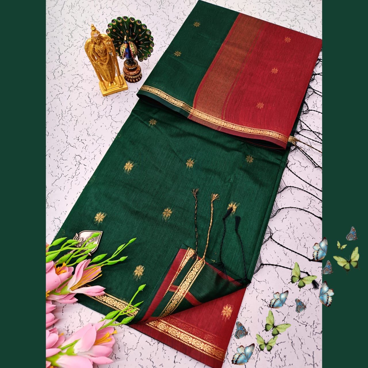 Maheswari Style Silk Cotton Saree