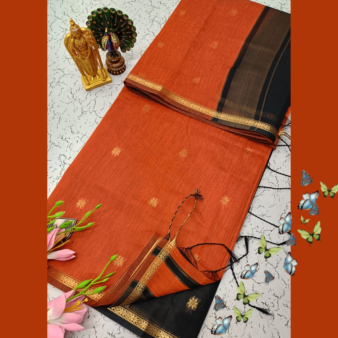 Maheswari Style Silk Cotton Saree