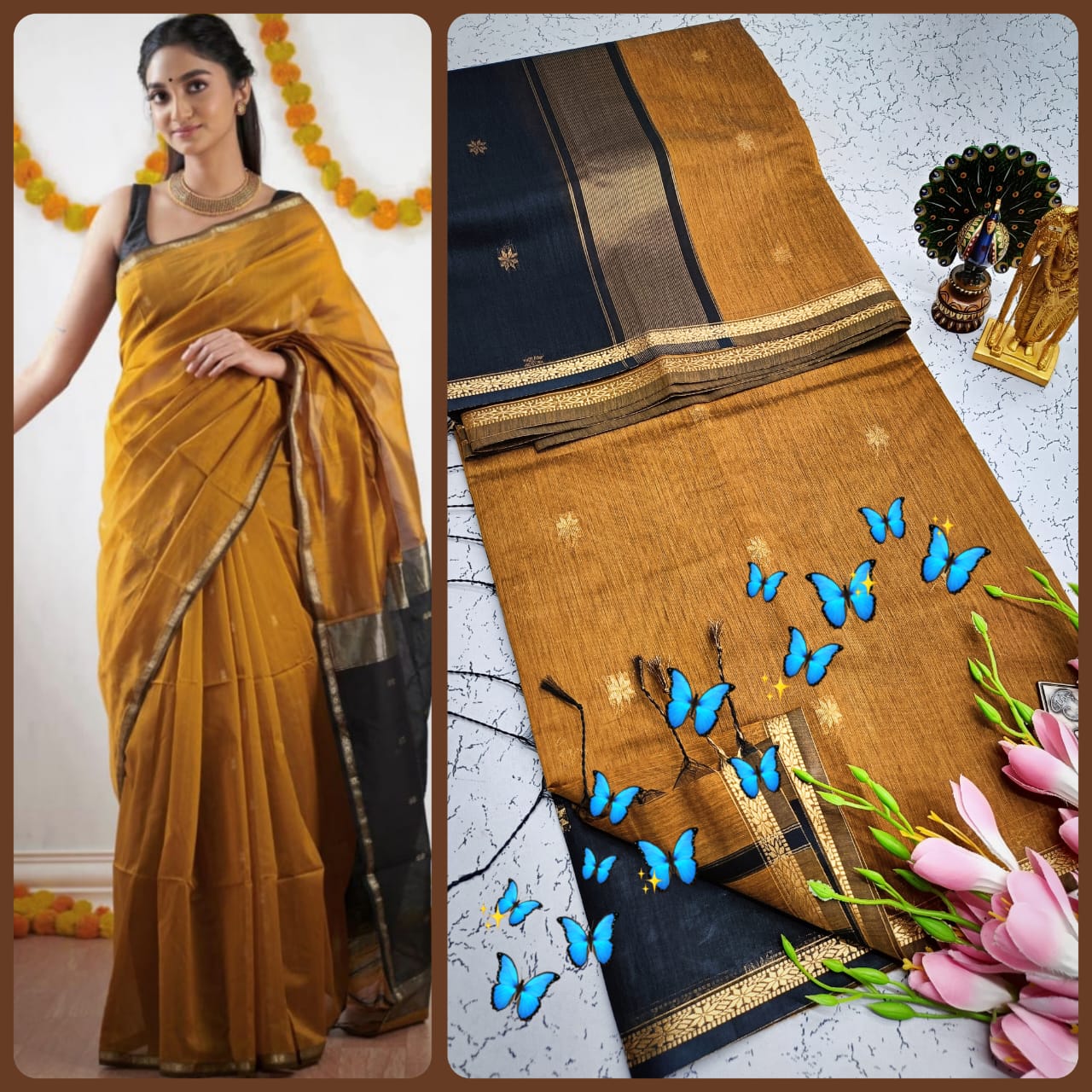 Maheswari Style Silk Cotton Saree