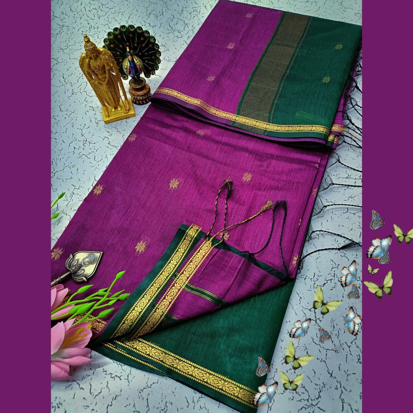 Maheswari Style Silk Cotton Saree