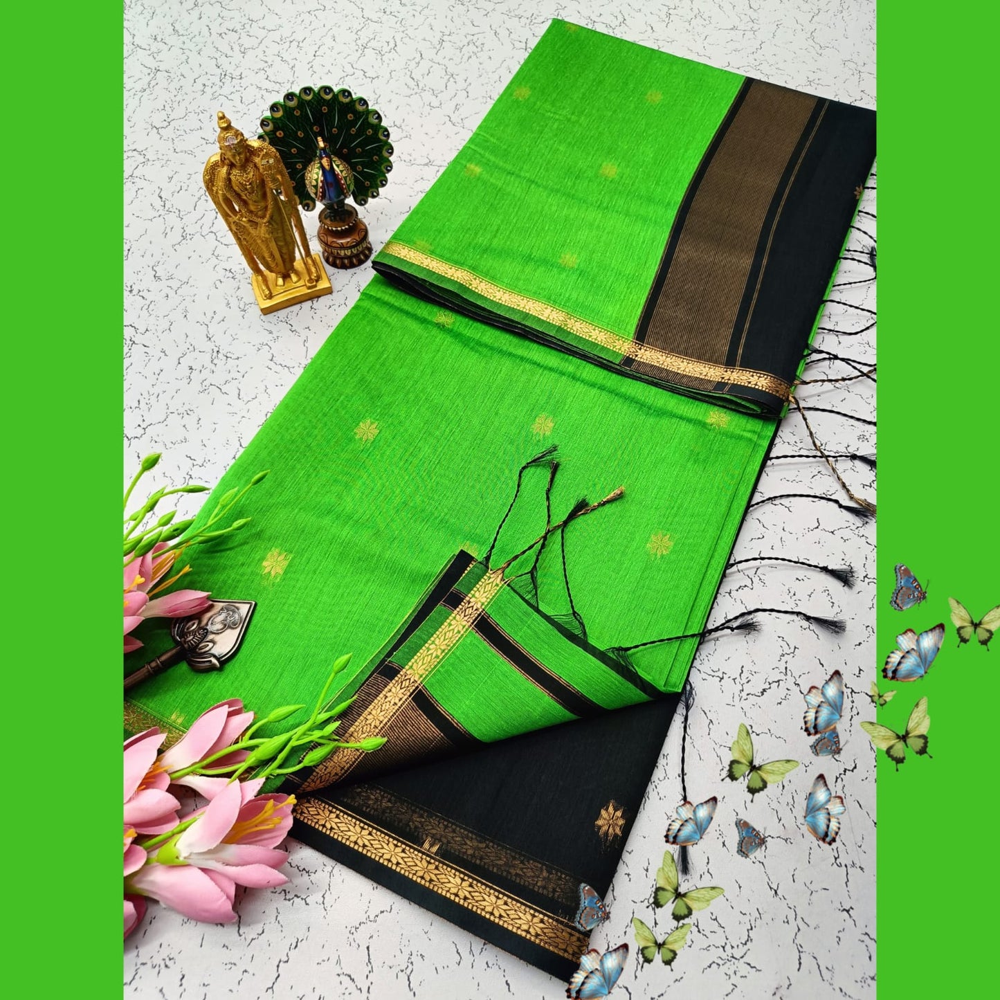 Maheswari Style Silk Cotton Saree