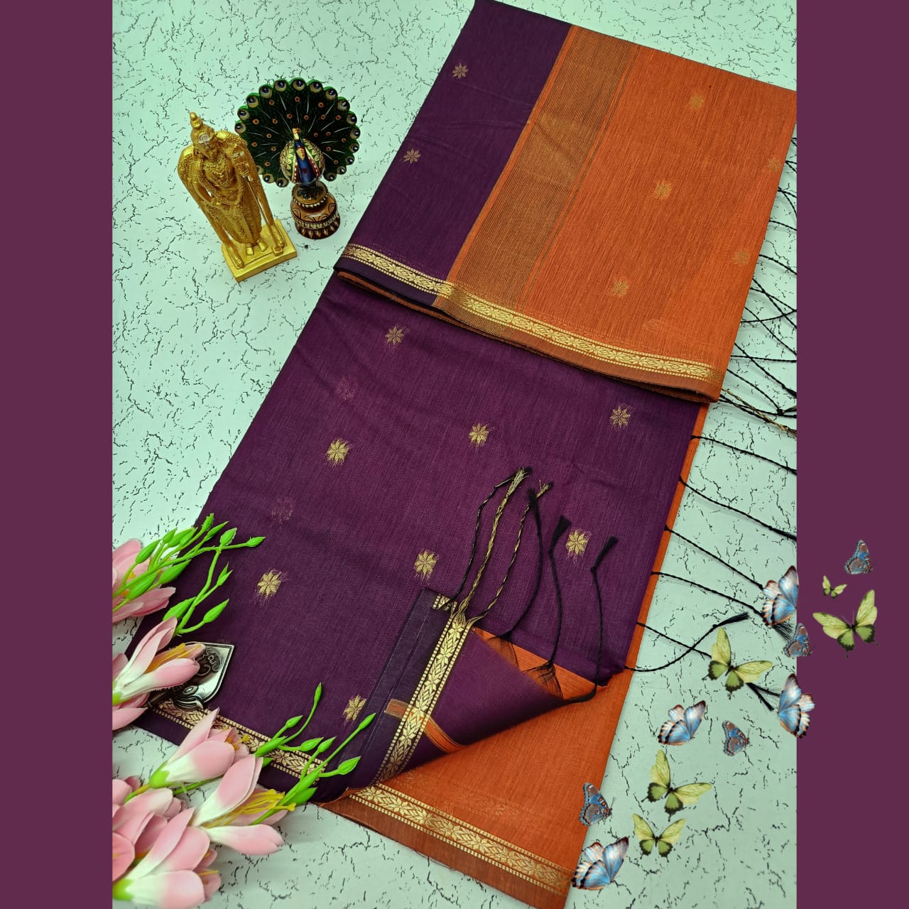 Maheswari Style Silk Cotton Saree