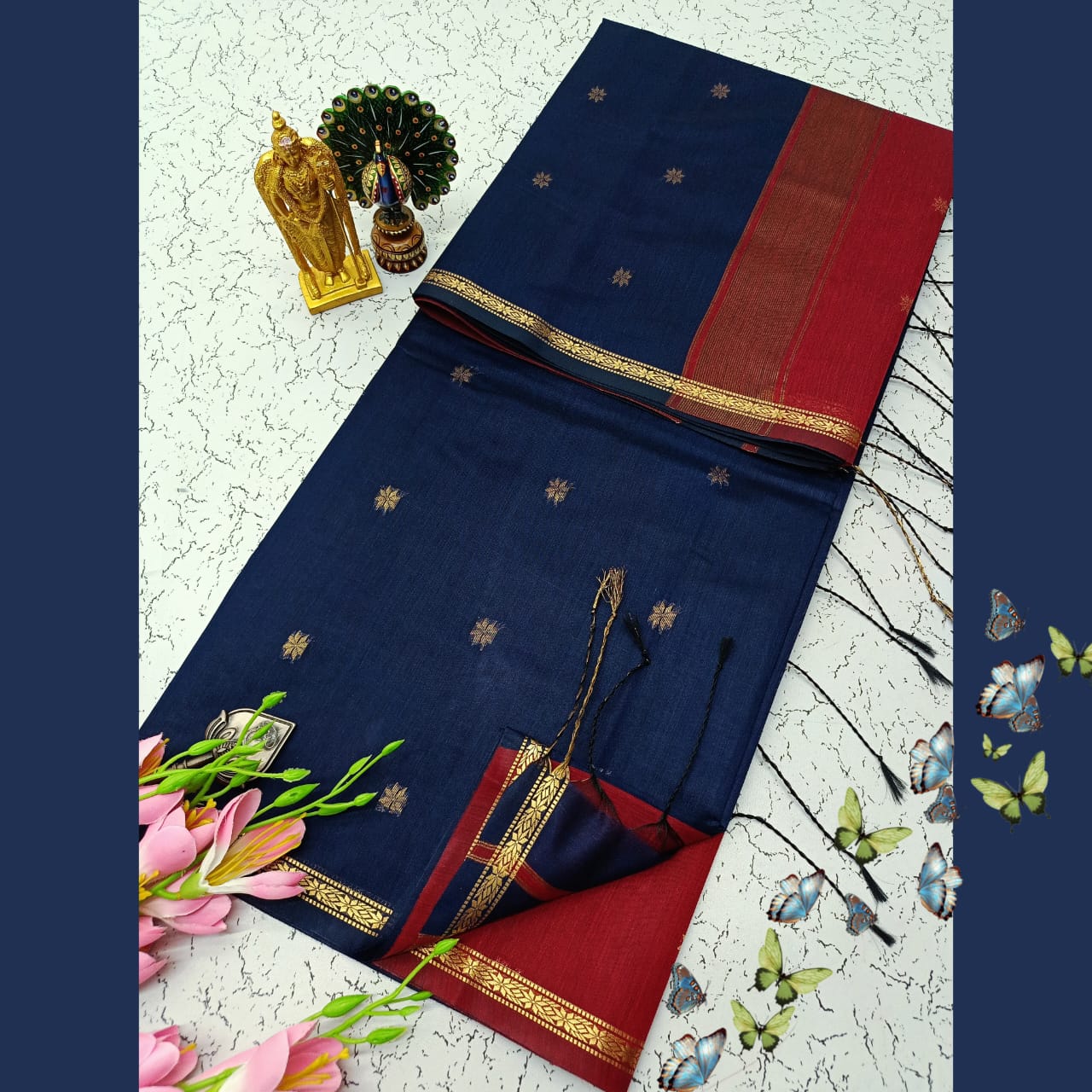 Maheswari Style Silk Cotton Saree