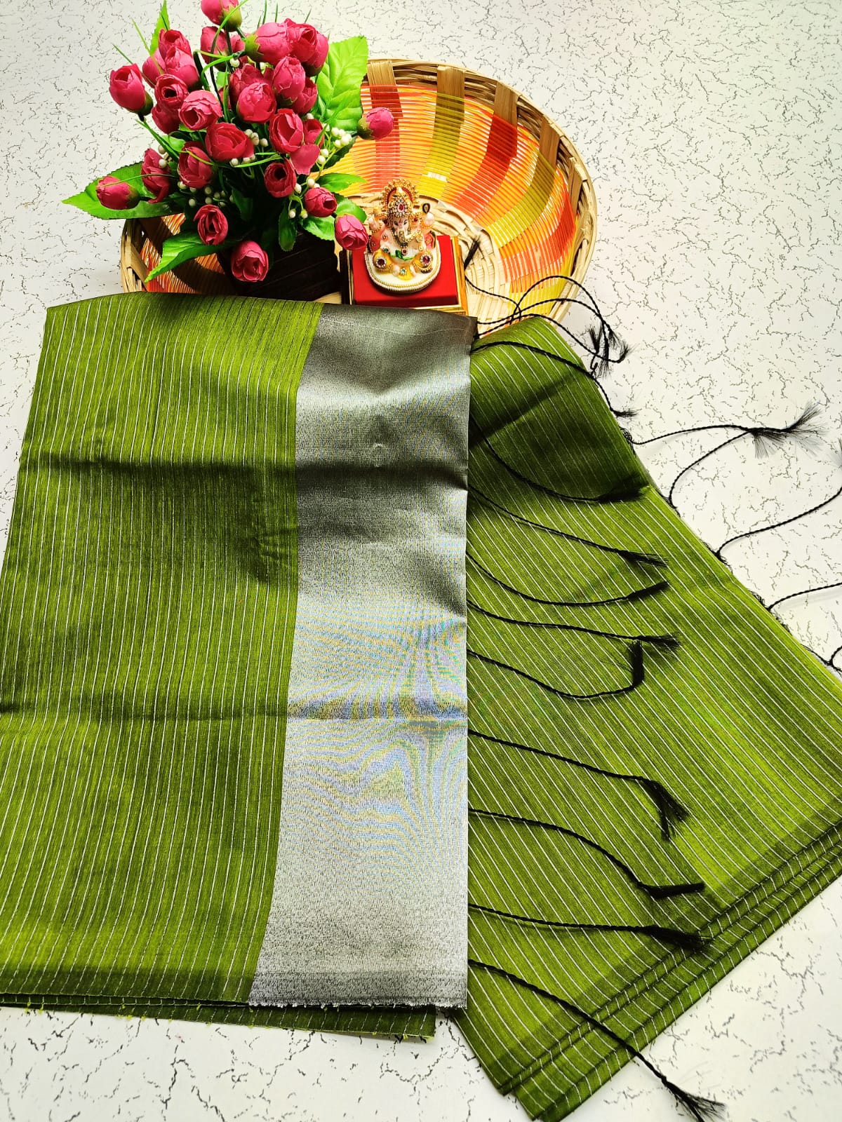 Maheswari Style Silk Cotton Saree