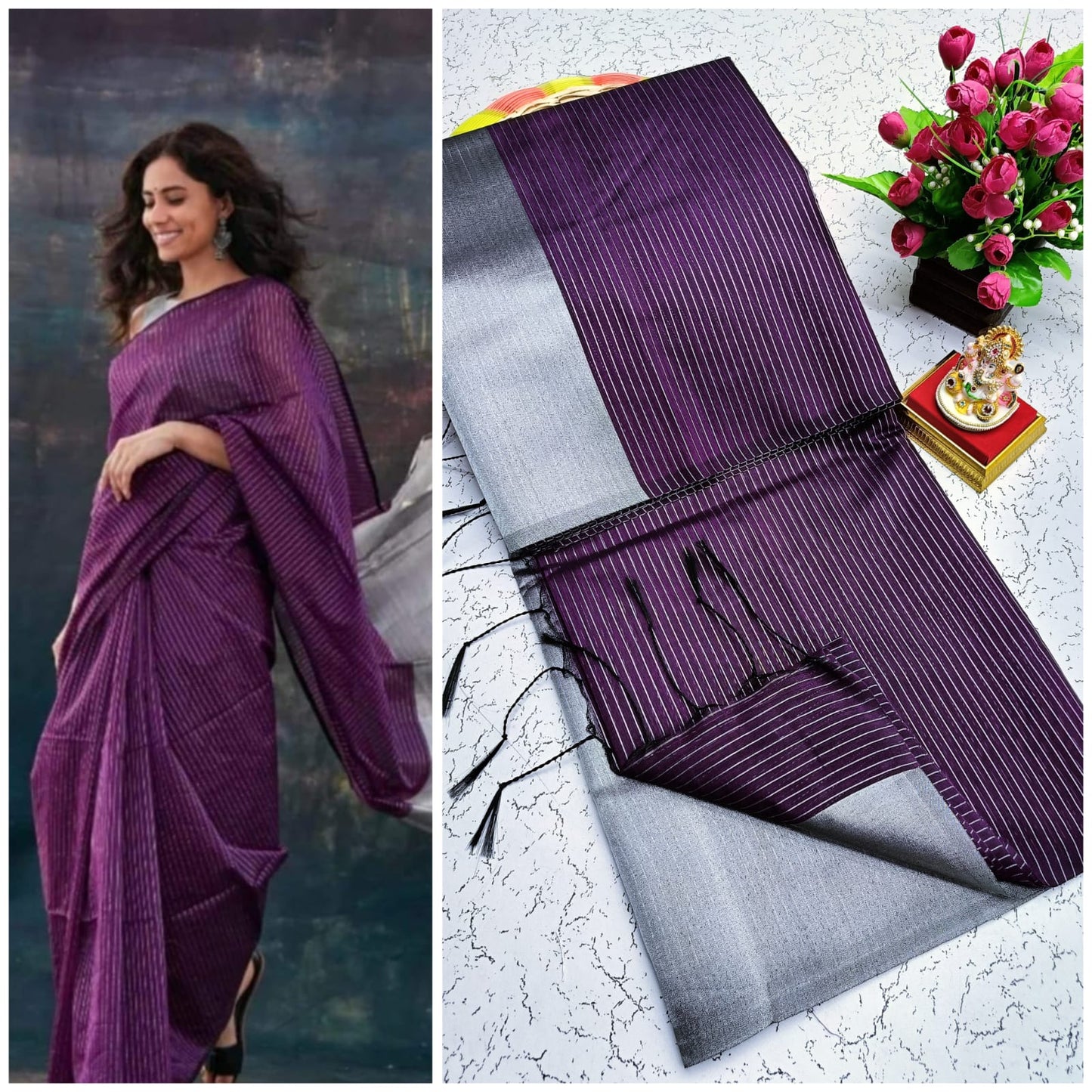 Maheswari Style Silk Cotton Saree