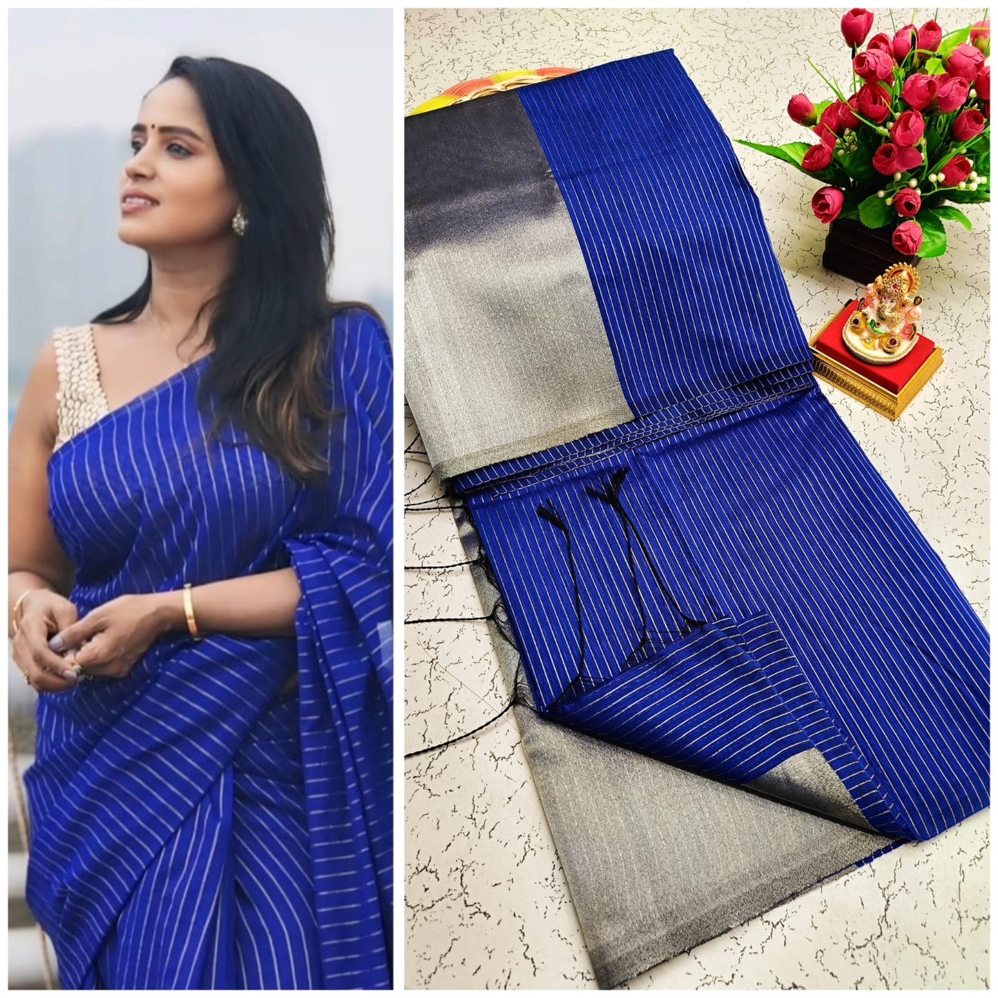 Maheswari Style Silk Cotton Saree