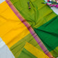 Mangalagiri cotton two colours middle temple thread border plain saree