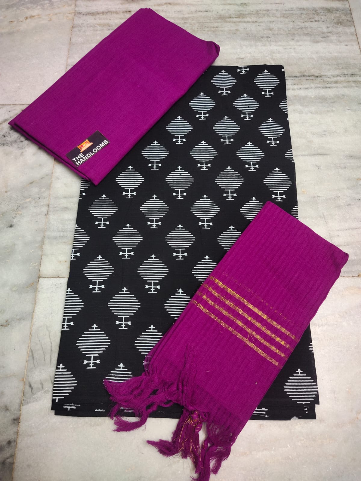 Mangalagiri handloom cotton printed dress material