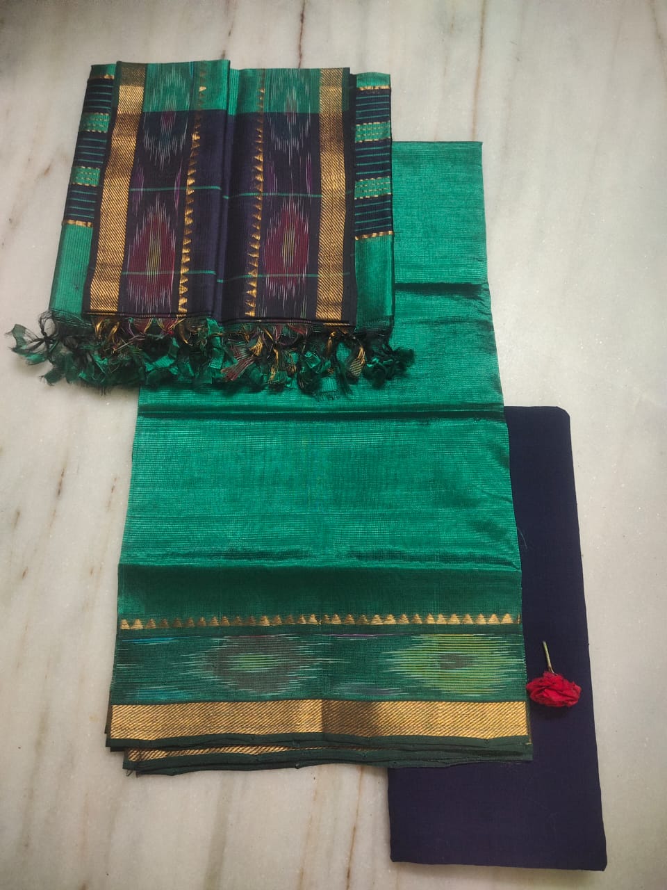 Mangalagiri handloom pure pattu by cotton dress material