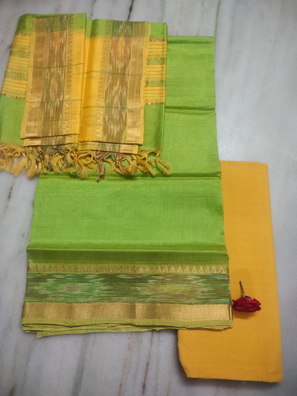 Mangalagiri handloom pure pattu by cotton dress material