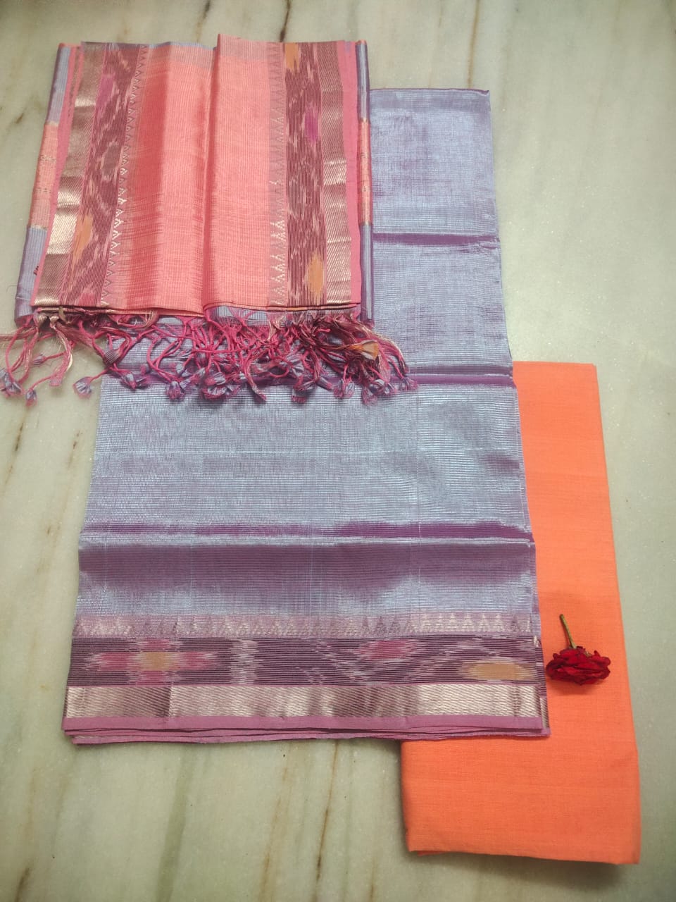 Mangalagiri handloom pure pattu by cotton dress material