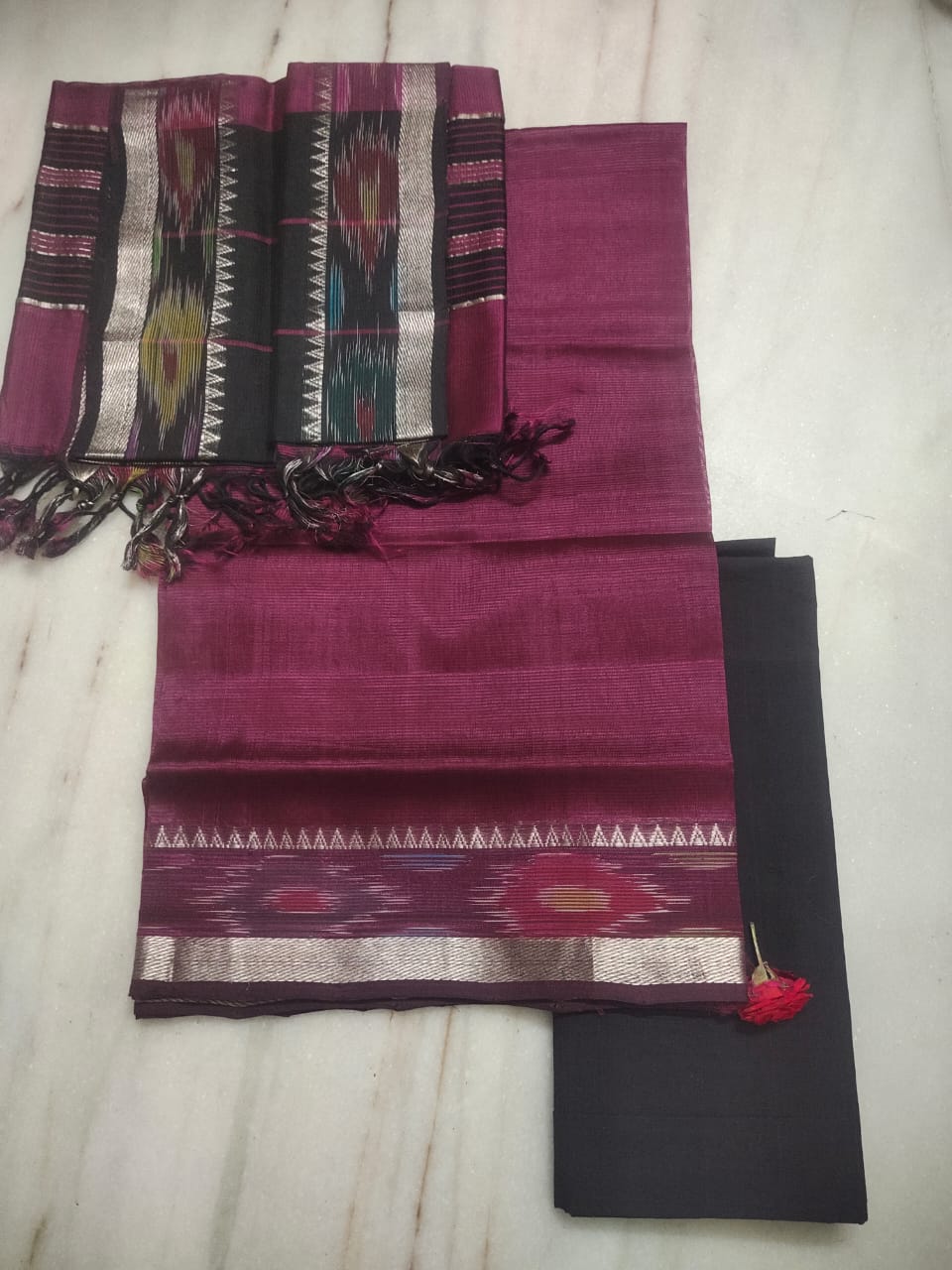 Mangalagiri handloom pure pattu by cotton dress material