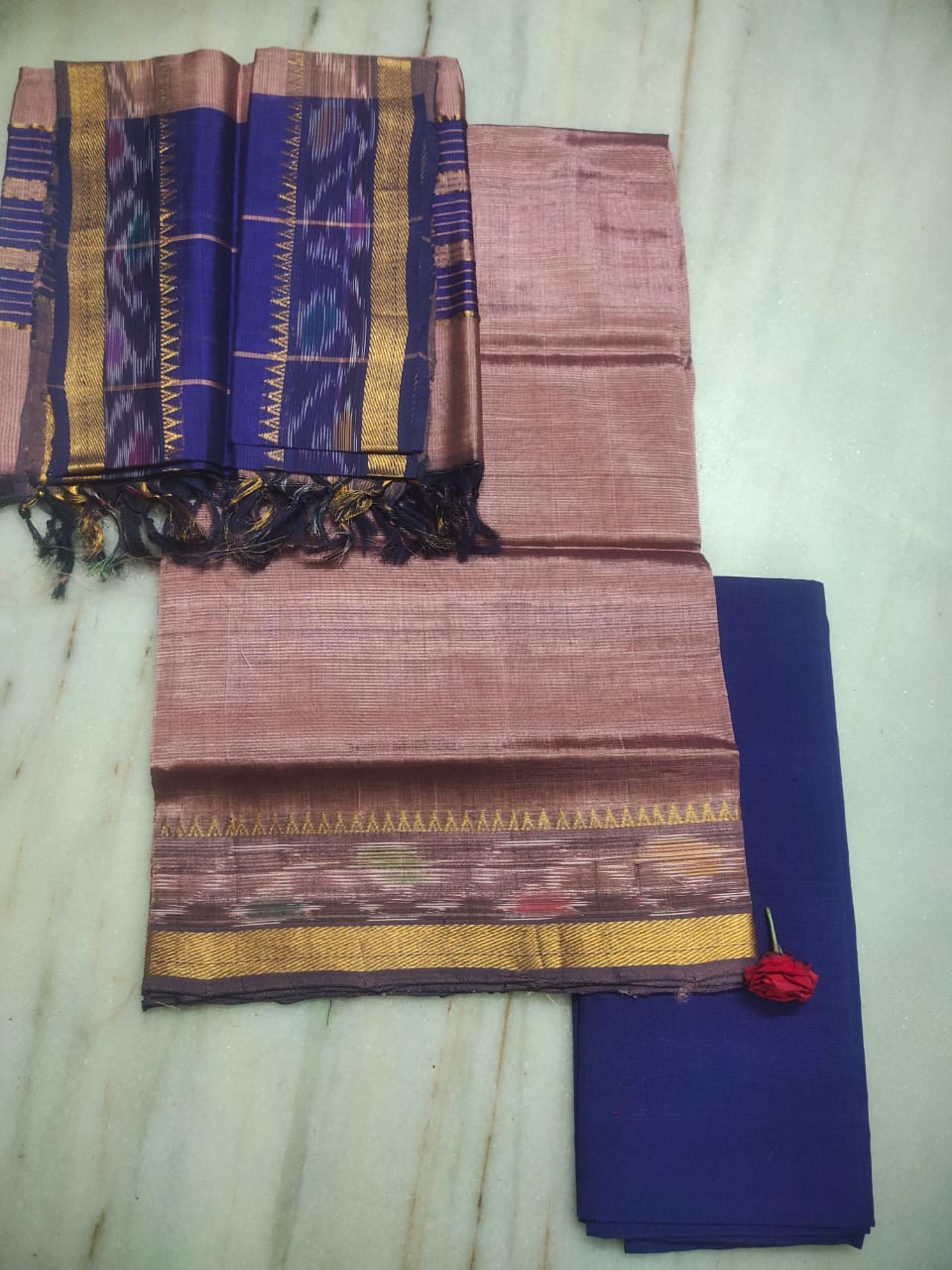 Mangalagiri handloom pure pattu by cotton dress material