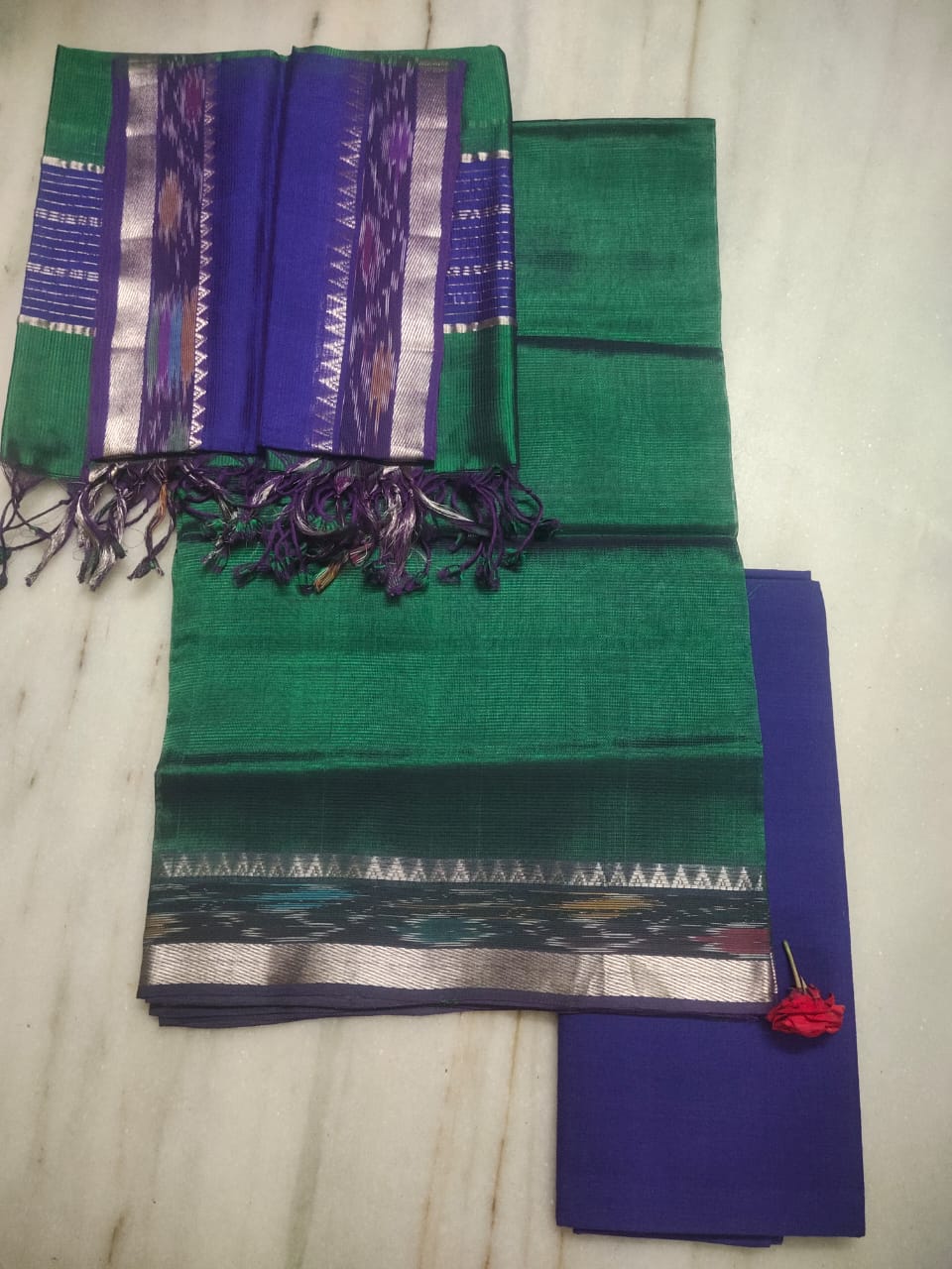 Mangalagiri handloom pure pattu by cotton dress material