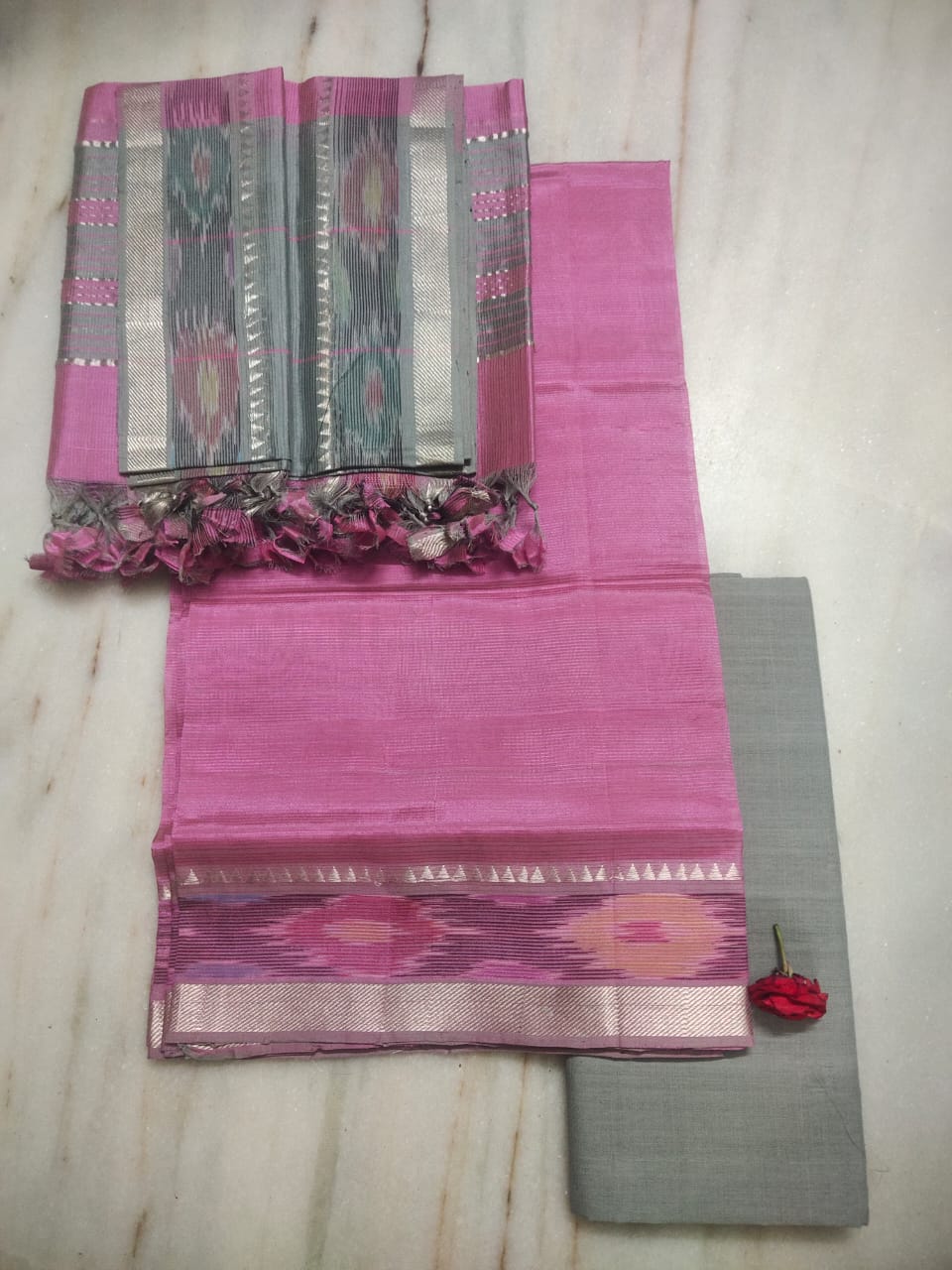 Mangalagiri handloom pure pattu by cotton dress material