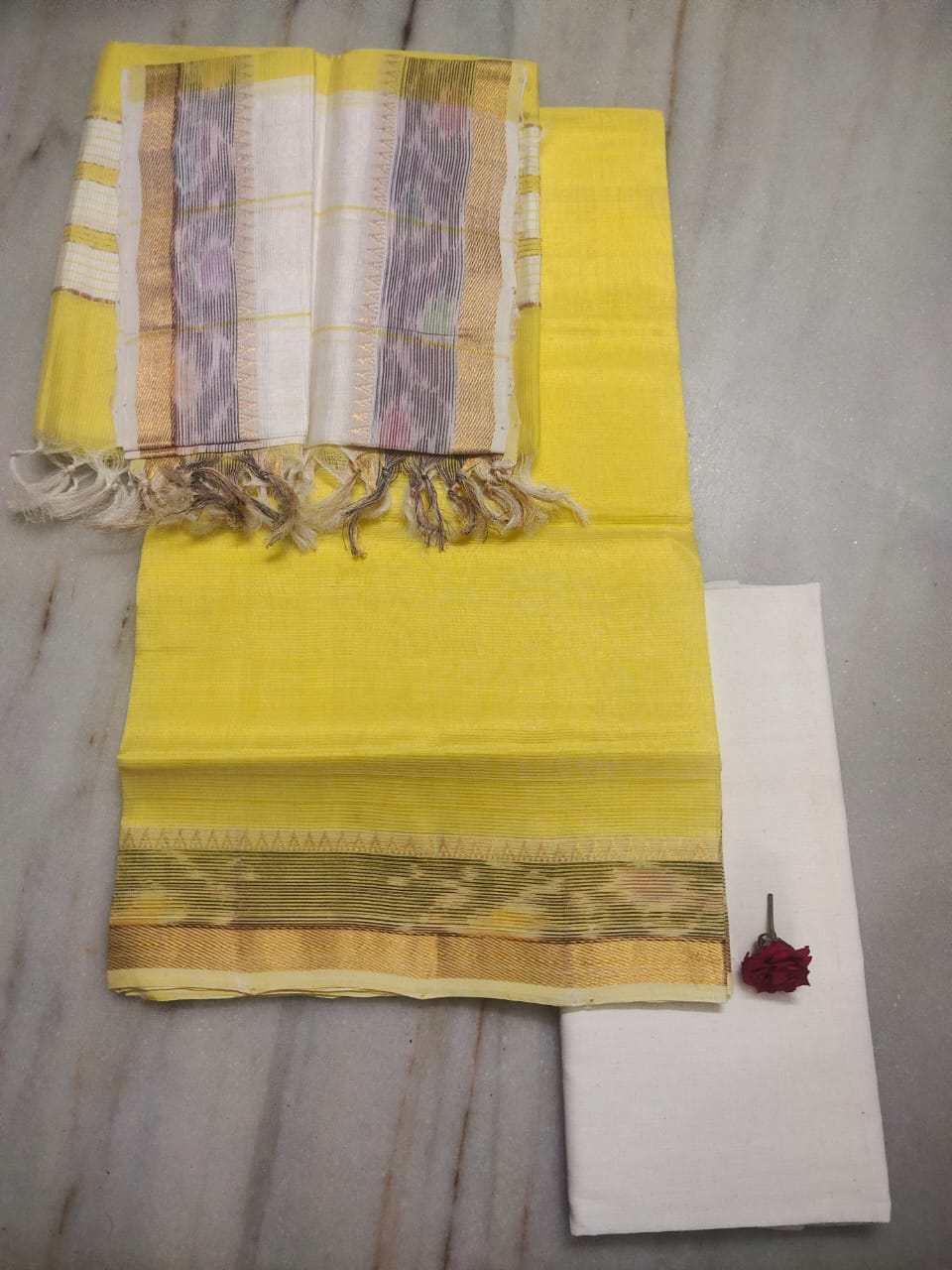 Mangalagiri handloom pure pattu by cotton dress material