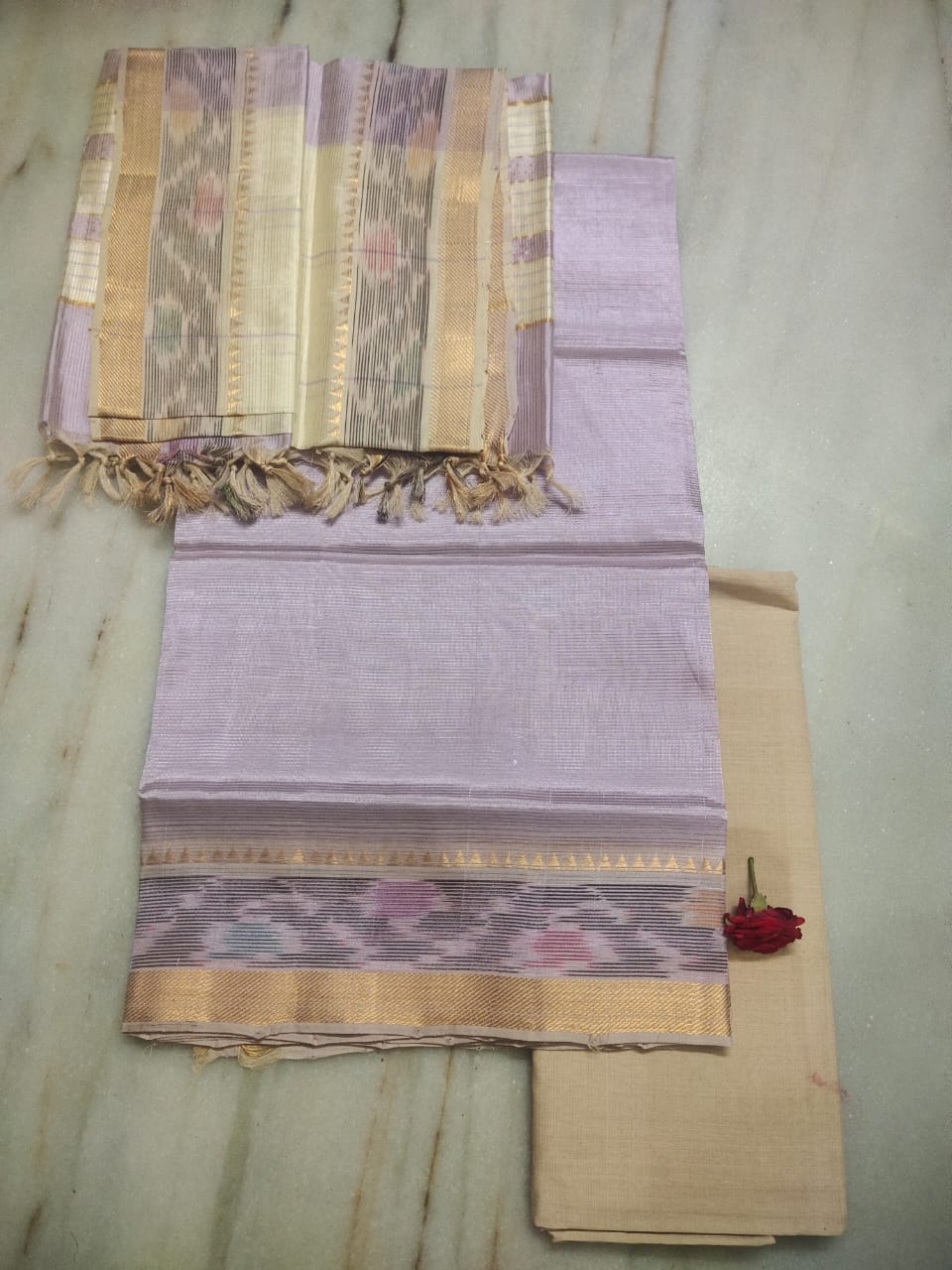 Mangalagiri handloom pure pattu by cotton dress material