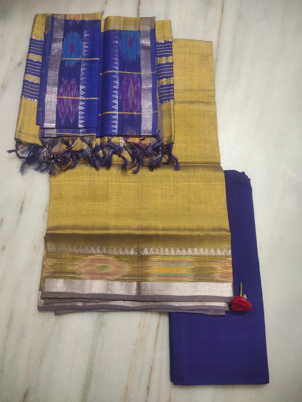 Mangalagiri handloom pure pattu by cotton dress material