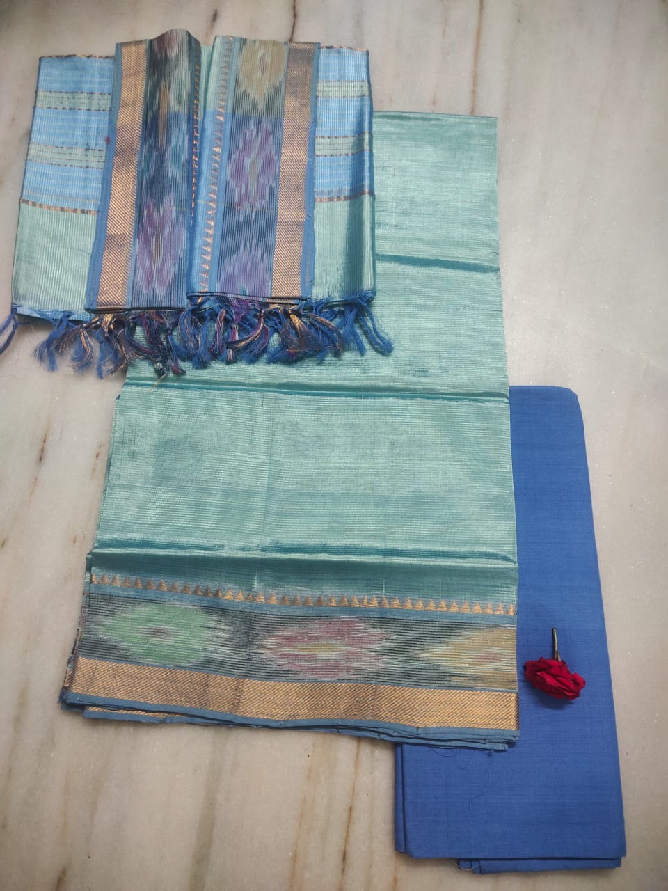 Mangalagiri handloom pure pattu by cotton dress material