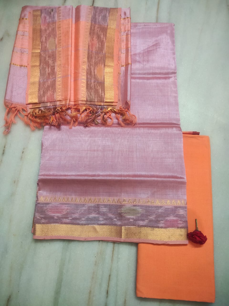 Mangalagiri handloom pure pattu by cotton dress material