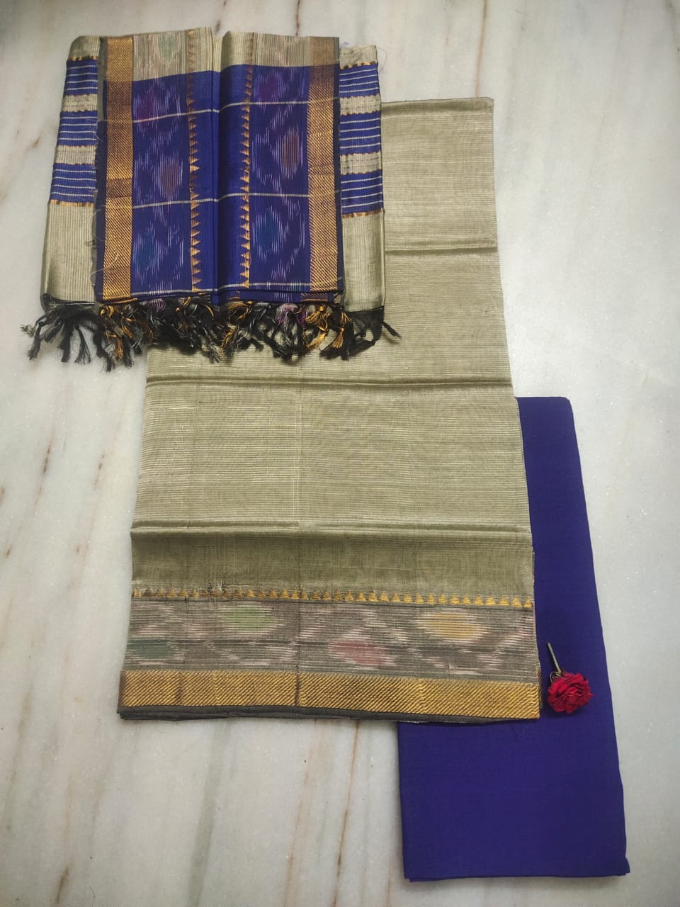 Mangalagiri handloom pure pattu by cotton dress material