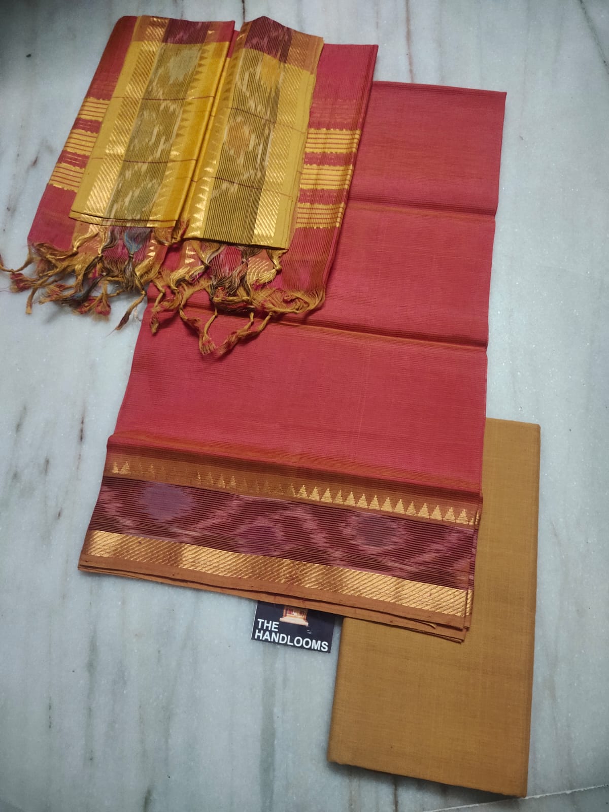 Mangalagiri handloom pure pattu by cotton dress material