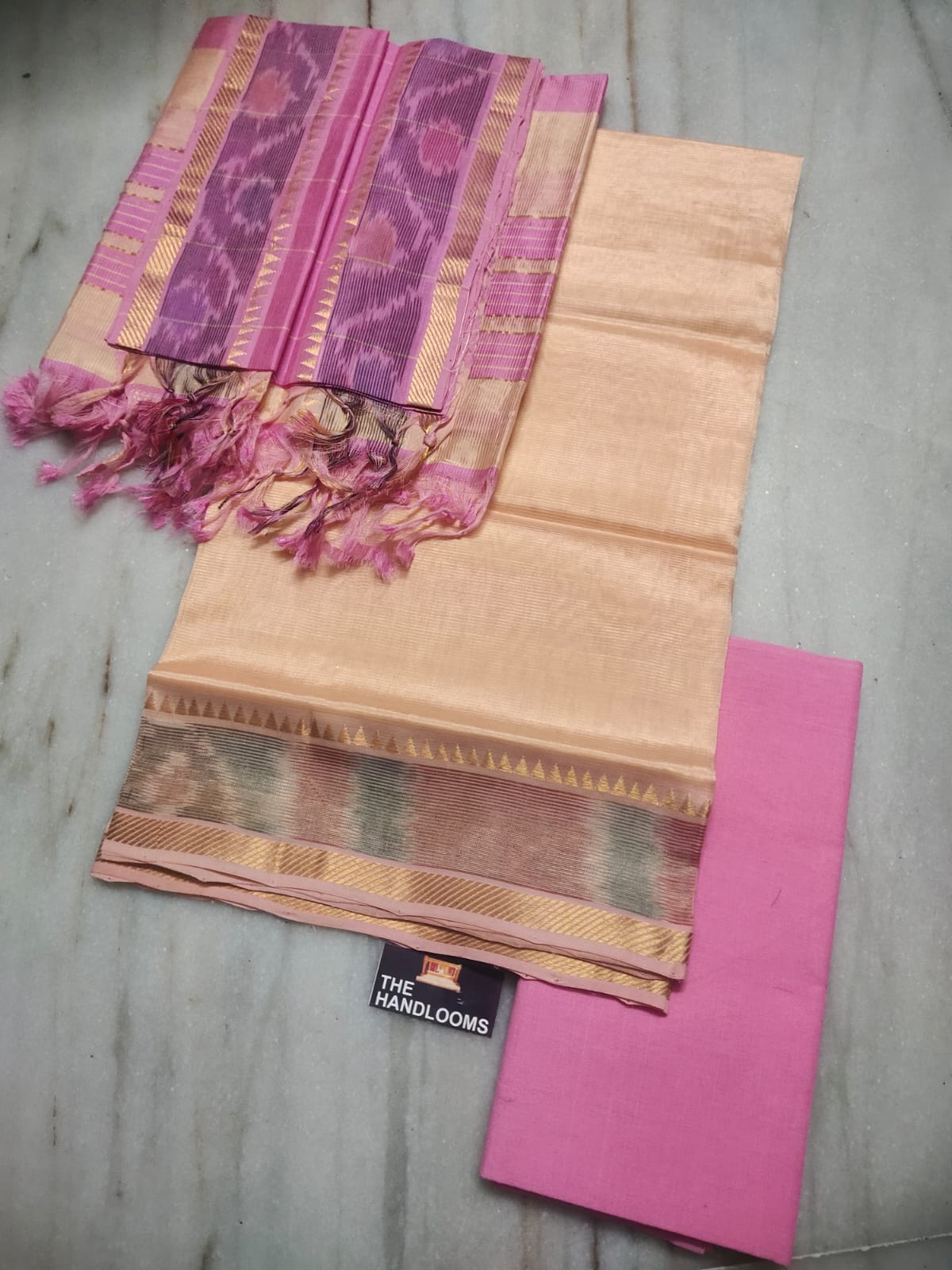 Mangalagiri handloom pure pattu by cotton dress material