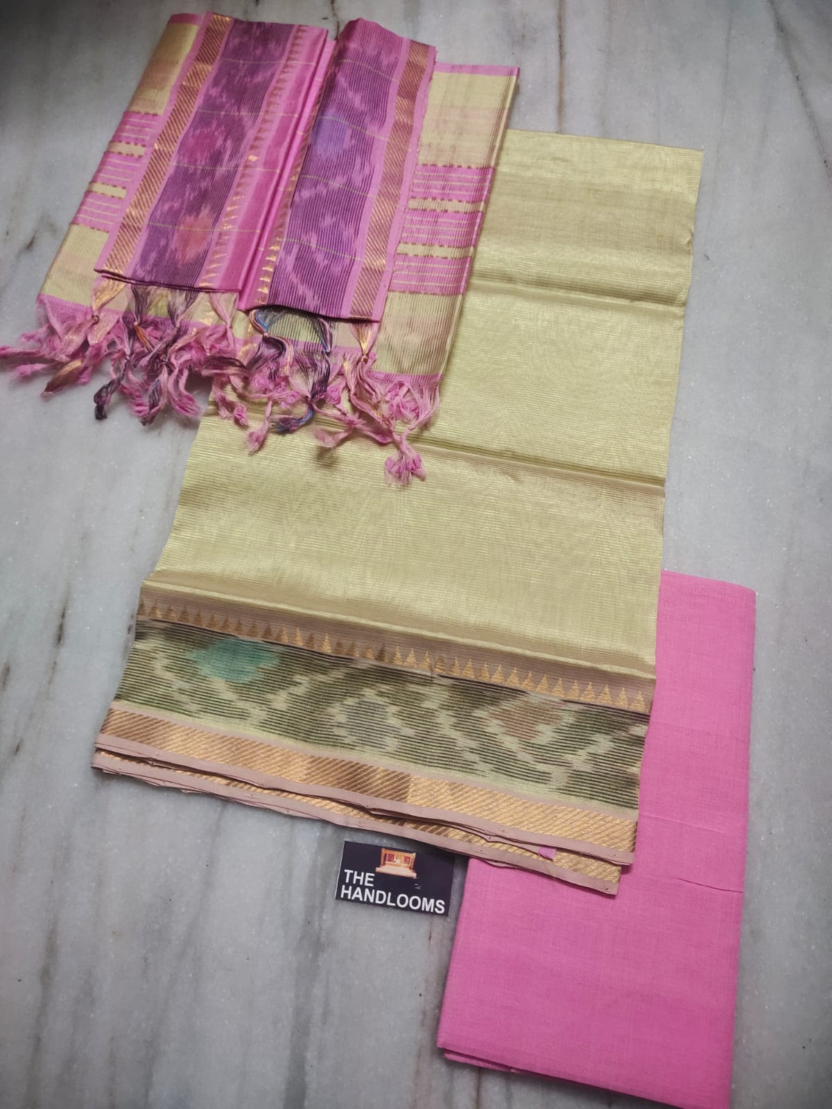 Mangalagiri handloom pure pattu by cotton dress material