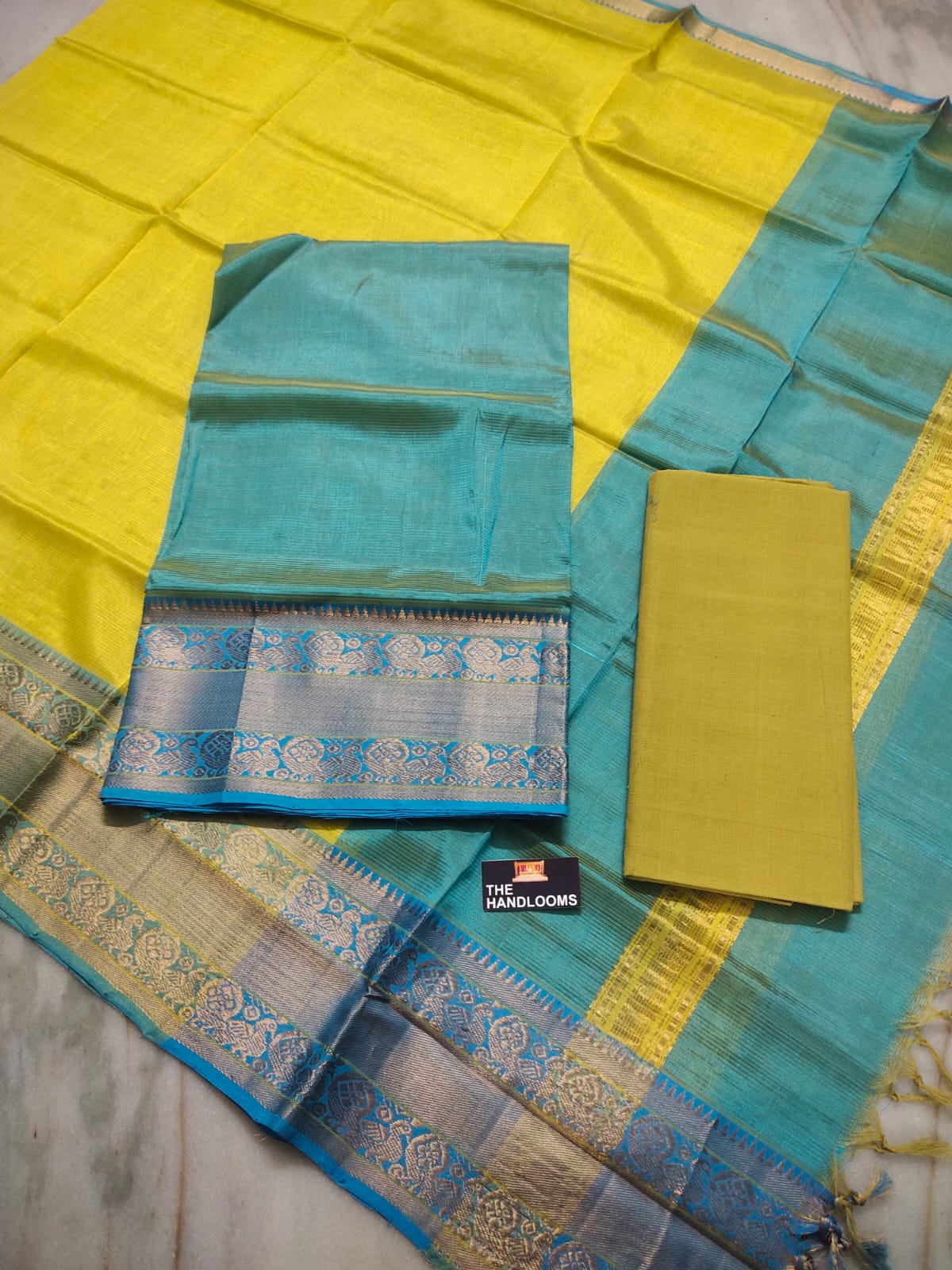 Mangalagiri handloom pure pattu by cotton {silk cotton} dress material