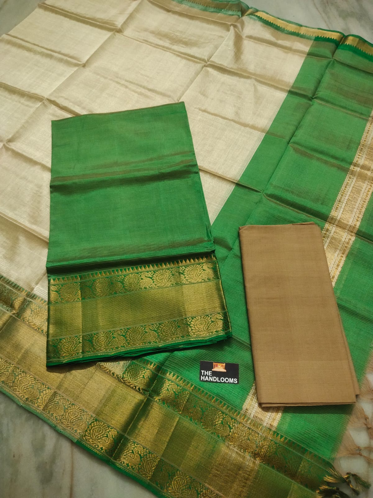 Mangalagiri handloom pure pattu by cotton {silk cotton} dress material