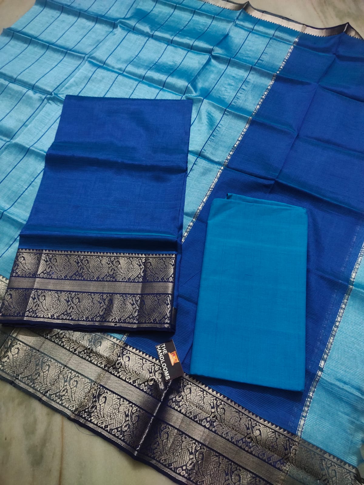 Mangalagiri handloom pure pattu by cotton {silk cotton} dress material