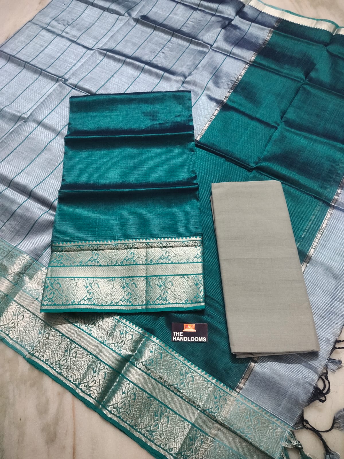 Mangalagiri handloom pure pattu by cotton {silk cotton} dress material