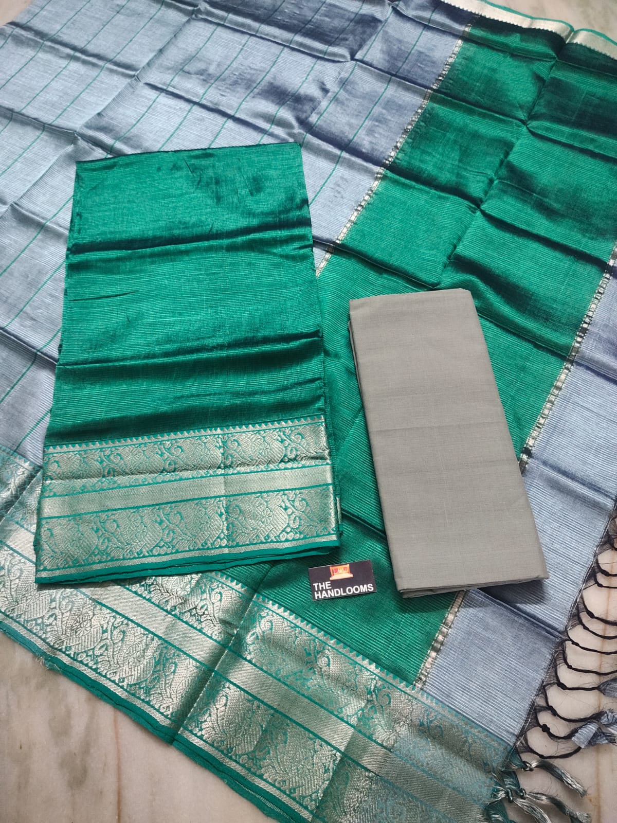 Mangalagiri handloom pure pattu by cotton {silk cotton} dress material