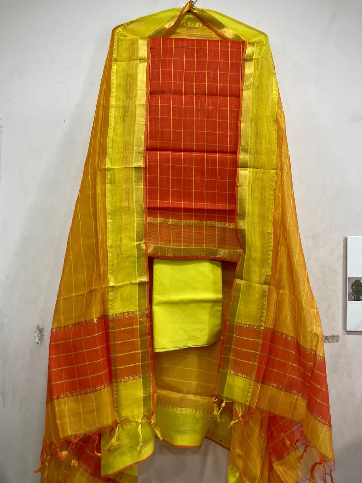 Handloom cotton churidar hot sale materials online shopping