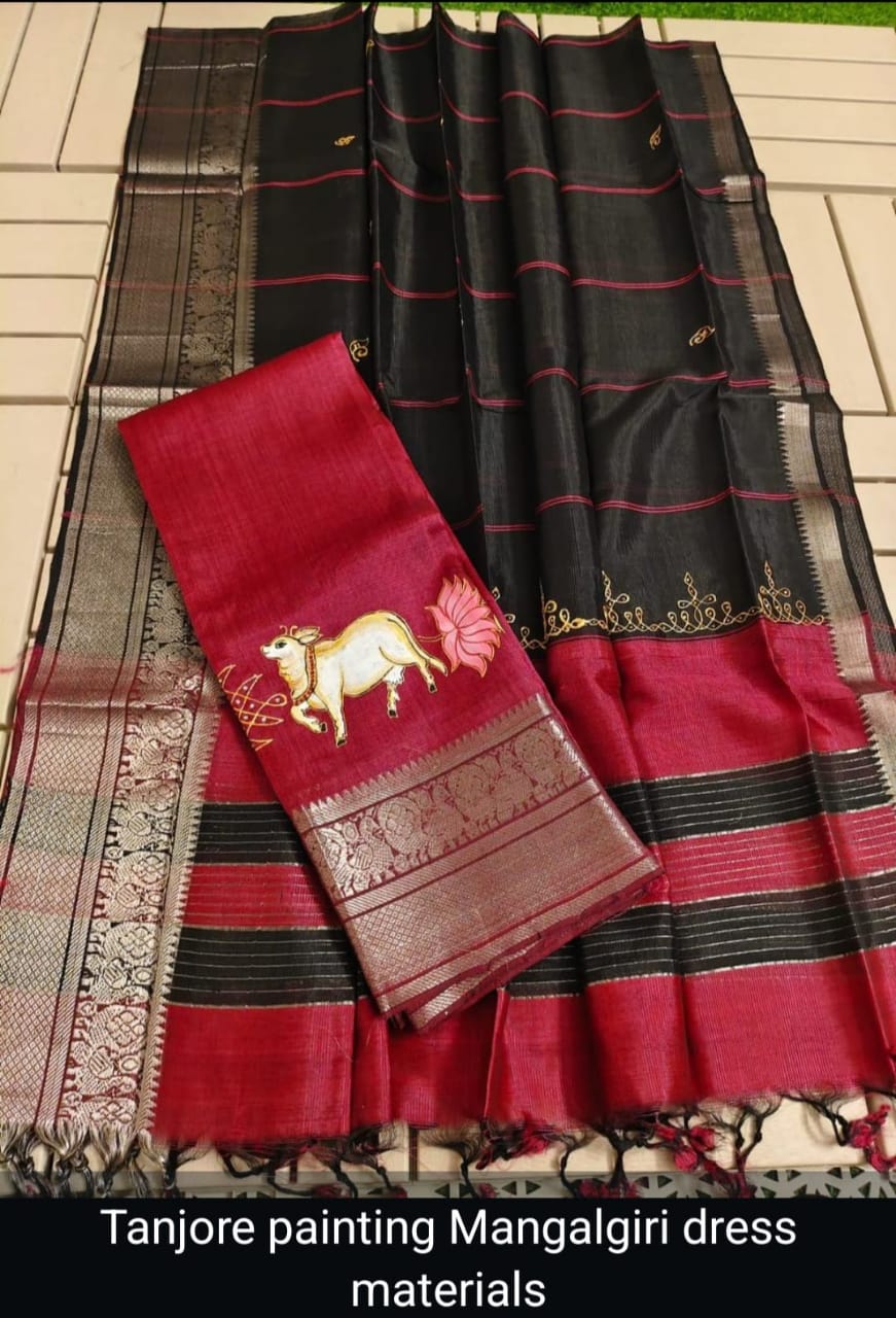 Mangalagiri pattu by cotton dress material