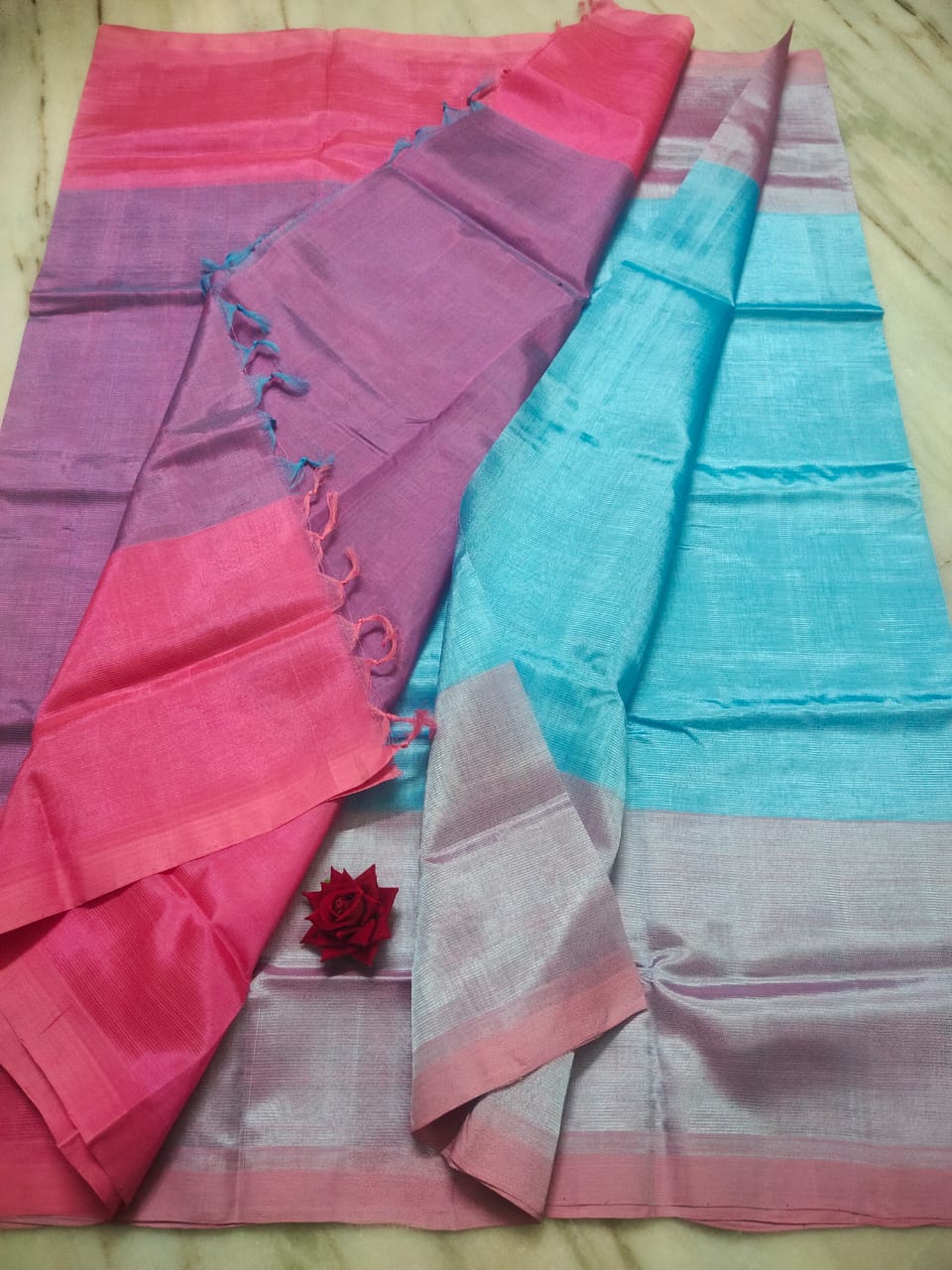 Mangalagiri pattu by cotton plain saree