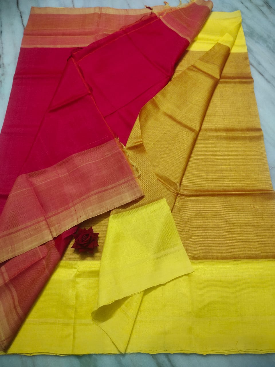 Mangalagiri pattu by cotton plain saree